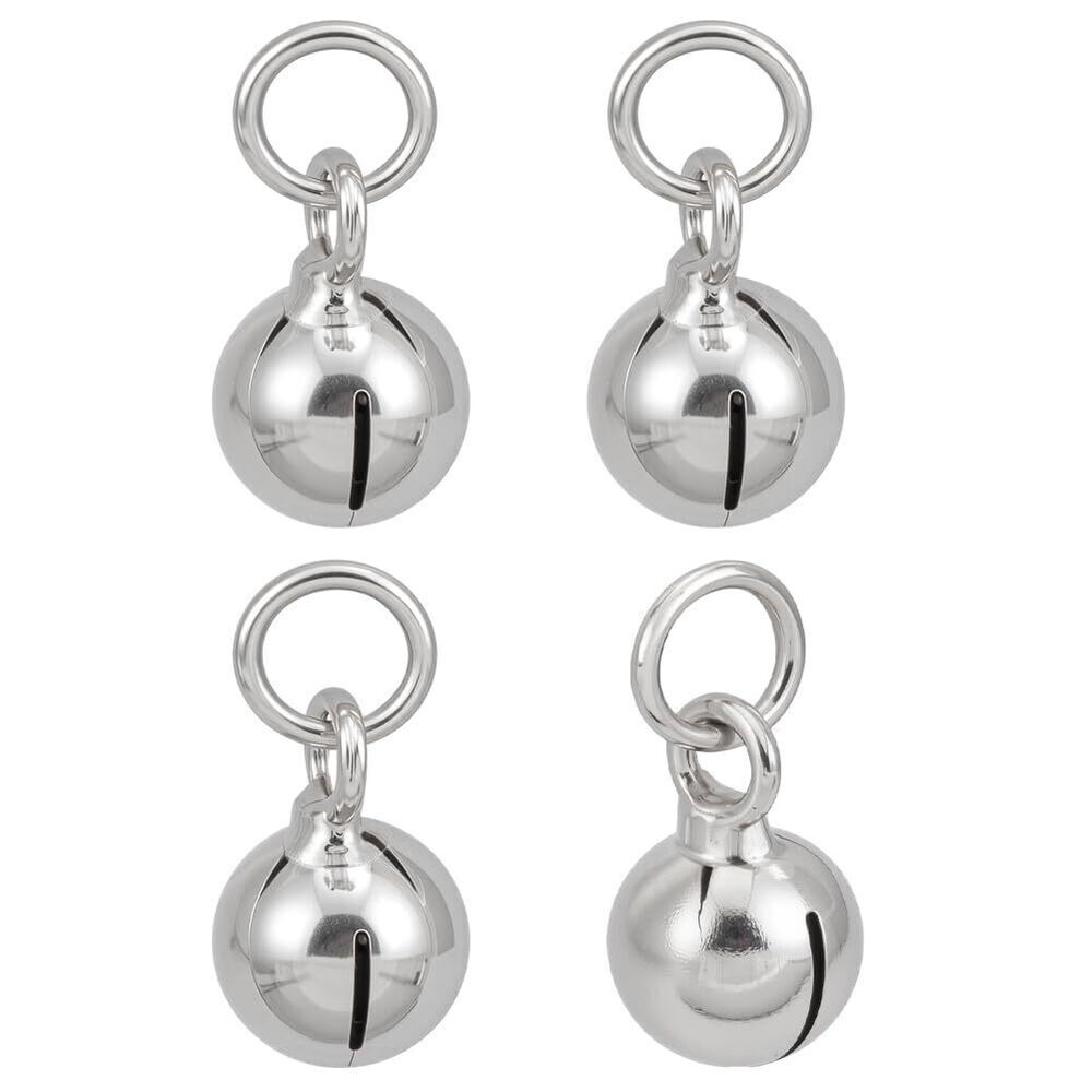 3750 4Pcs 925 Sterling Silver Jingle Bell Charm, Mini Bells Platinum Dangle